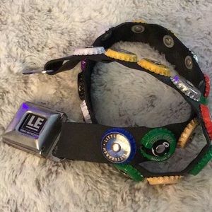 Funky handmade seat belt soda top belt OOAK